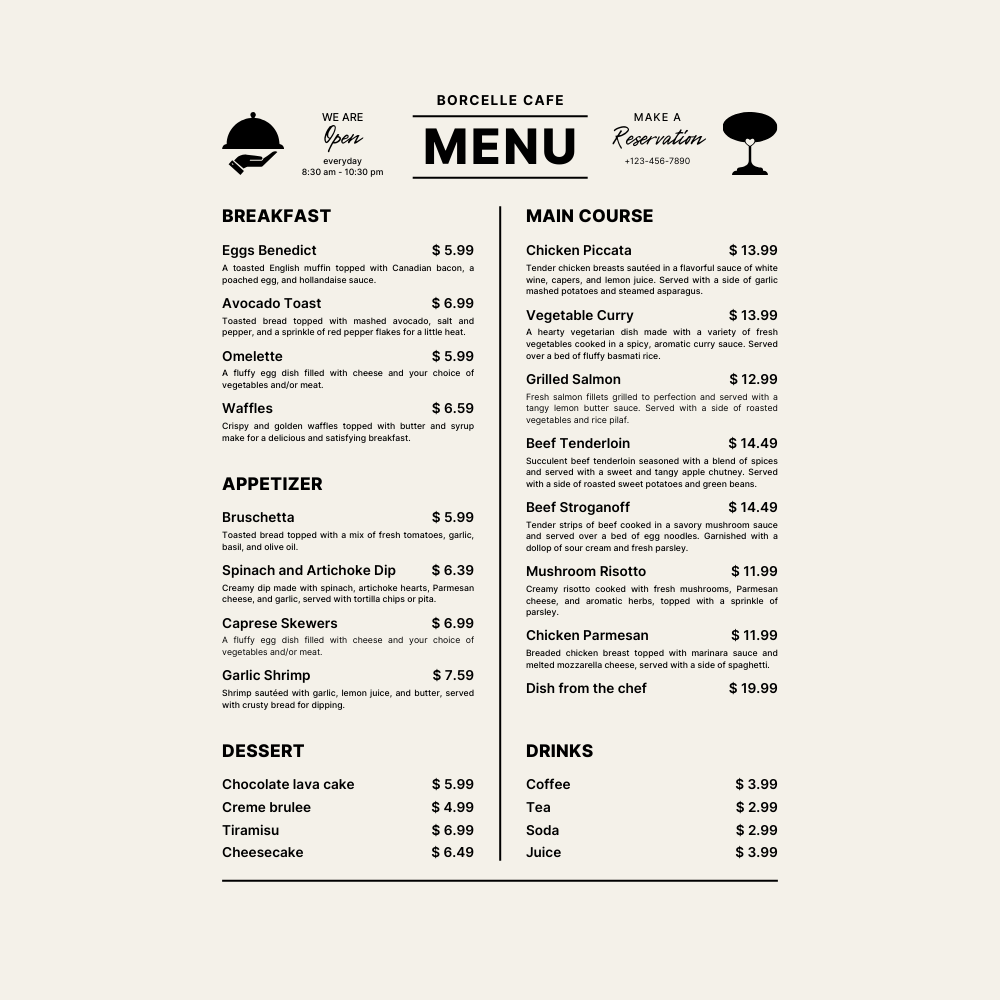 Menu Design